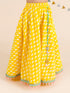 Girls Yellow Turquoise Blue Printed Ready To Wear Lehenga Blouse With Dupatta